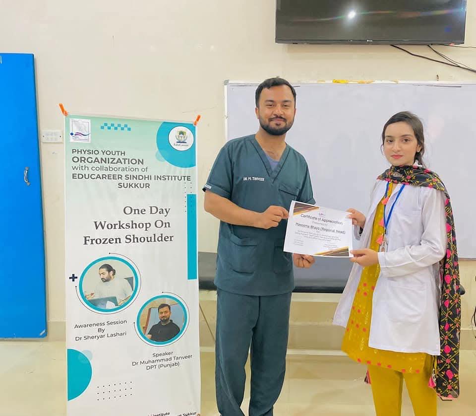 Sukkur — Workshop on frozen shoulder at educareer sindh institute (al shifa trust eye hospital)